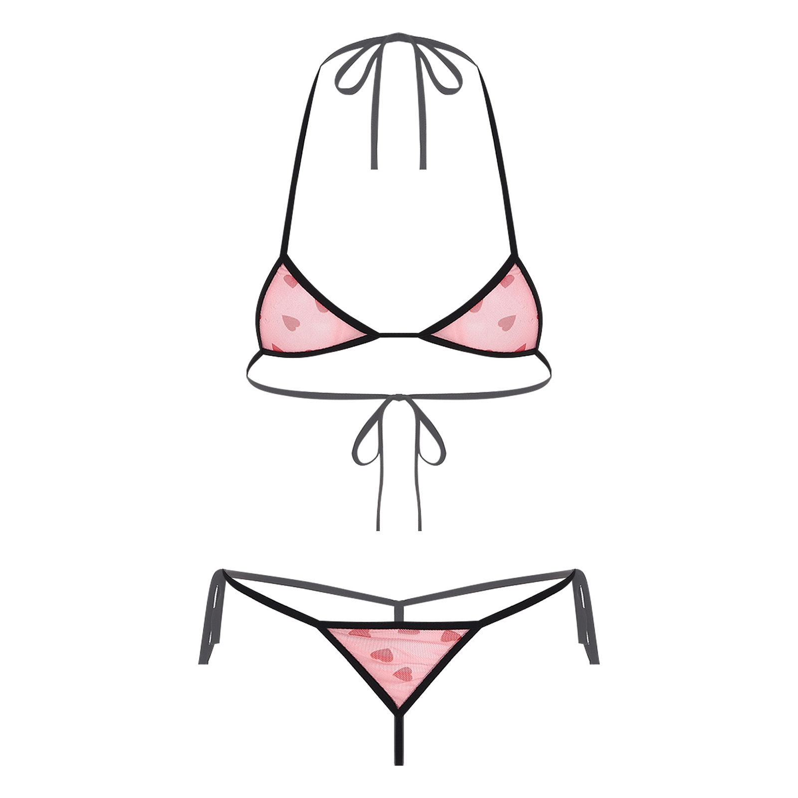Lace Bralette Set - Женское микро-мини-бикини, комплект нижнего белья, прозрачный